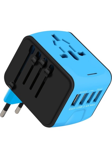 4usb Adaptörü Ülkenin Çoğu Için 4 Fiş 5V Çıkış Seyahat Şarj Cihazı Fiş Adaptörü (Yurt Dışından) fiyatları