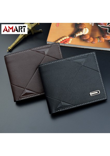 2022 Yeni Erkek Cüzdan Kısa Duo Ka Wei Moda Eğlence Cüzdan Genç Ince Üç Katlı Enine Yumuşak Cüzdan (Yurt Dışından) indirimleri