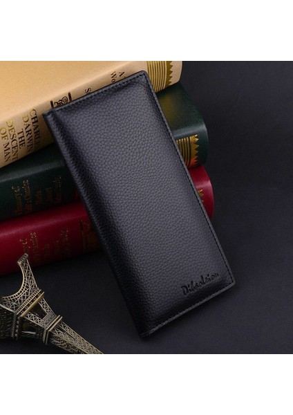 Moda Erkek Bifold Deri Çok Kredi Kartı Tutucu Çek Defteri Çanta Uzun Bozuk Para Cüzdanı Hediye Cüzdan (Yurt Dışından)