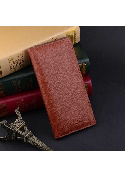 Moda Erkek Bifold Deri Çok Kredi Kartı Tutucu Çek Defteri Çanta Uzun Bozuk Para Cüzdanı Hediye Cüzdan (Yurt Dışından)