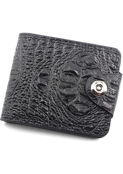 Erkekler Için Üst Deri Cüzdan Kısa Malzeme Çile Cüzdan Kart Sayfası Vintage Timsah Timsah Kafası Erkek Cüzdan Zip Bozuk Para Çantası (Yurt Dışından)