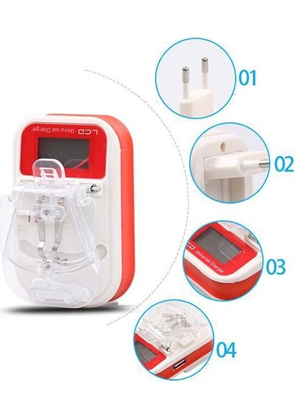 LCD Gösterge Ekranlı Evrensel Pil USB Şarj Cihazı Abd / Ab Tak Şarj Adaptörü Android Akıllı Cep Telefonları Için Pil (Yurt Dışından) fırsatları