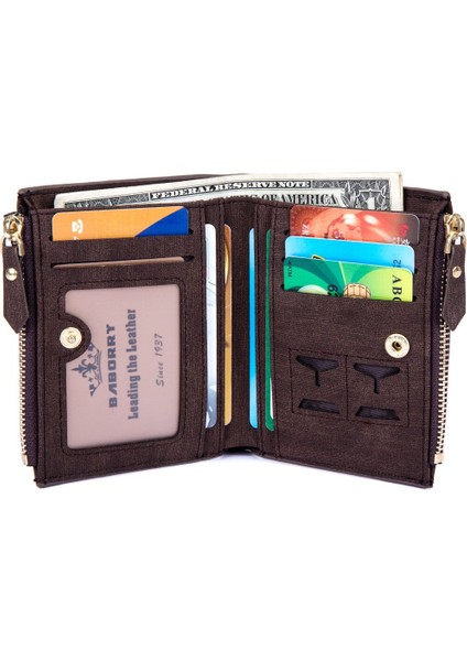 Baborry Rfıd Koruma Erkek Cüzdan Katı Yumuşak Pu Bozuk Para Cüzdanı Kart Sahibinin Kısa Cüzdan Tasarım Ince Cüzdan Erkekler Için Geldbeutel Herren (Yurt Dışından) fırsatları