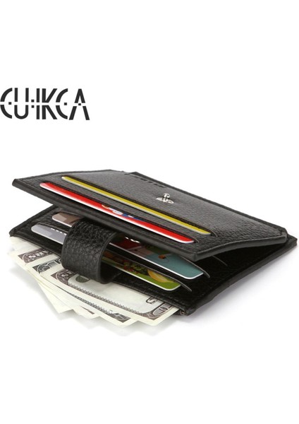 Cuıkca Unisex Bay Bayan Pu Deri Kısa Cüzdan Kredi Kartı Sahipleri Mini Cüzdan Iş Kimlik Kılıfı Fermuarlı Para Çanta (Yurt Dışından)