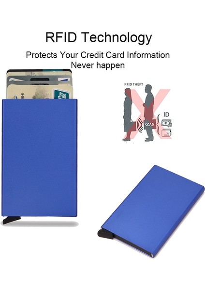 Rfid Akıllı Cüzdan Kart Sahibinin Metal Ince Ince Erkek Kadın Cüzdan Pop Up Minimalist Cüzdan Küçük Siyah Çanta Vallet Cüzdanlar Erkekler Için (Yurt Dışından)