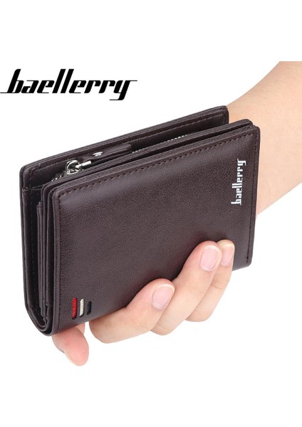 2022 Yeni Fermuarlı Kısa Cüzdan Erkek Çoklu Kart Yuvası Moda Dikey Mini Yapış Bozuk Para Cüzdanı Erkek Kart Çantası (Yurt Dışından)