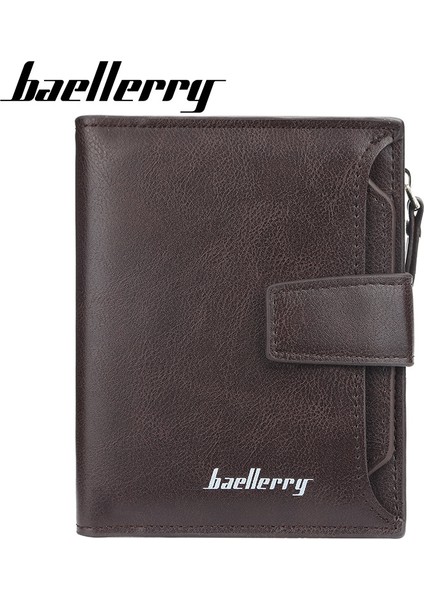 Baellerry Cüzdan Erkek Kısa Kore Versiyonu Dikey Çoklu Kart Fermuarlı Bozuk Para Cüzdanı Basit Ehliyet Cüzdanı (Yurt Dışından)