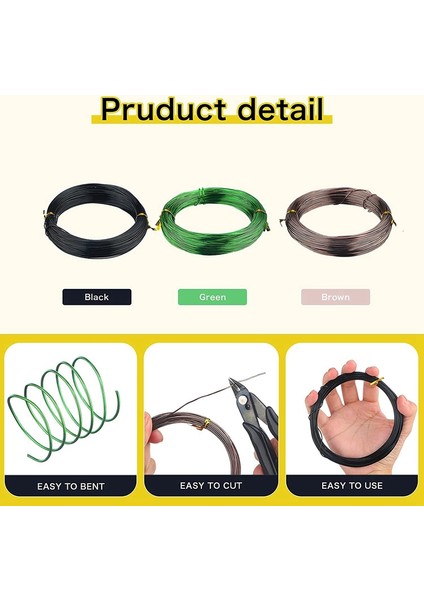 3 Rulo Bonsai Telleri, Eloksallı Alüminyum Bonsai Eğitim Teli 1.0mm Toplam 492 Ayak Bitki Için Kapalı Ağaç Eğitim Teli (Yurt Dışından) indirimleri
