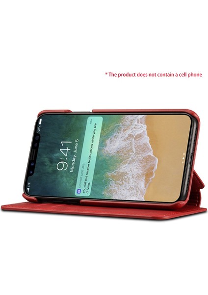 iPhone x Için Standlı ve Kart Düzenleyicili Dana Derisi Desenli Pu Deri Kılıf (Yurt Dışından)