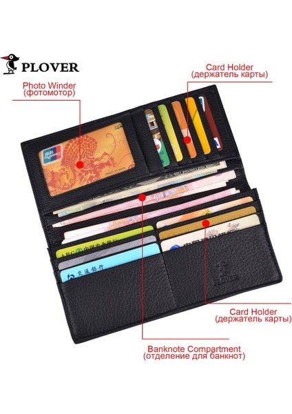 Ma Plover GD5885-8AX En Iyi Hediye Iş Adamları Uzun Cüzdan Kredi Kartı Siyah (Yurt Dışından)