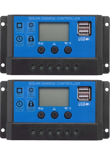 2x 20A 12V 24V Otomatik Çalışma Pwm Solar Şarj Regülatörü LCD Çift USB 5V Çıkışlı Güneş Pili Paneli Şarj Cihazı Regulato (Yurt Dışından)