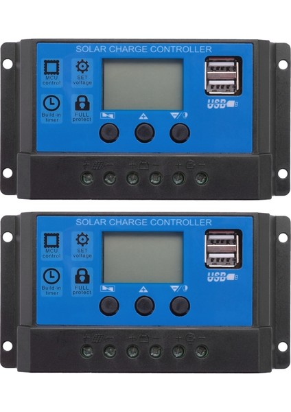 2x 20A 12V 24V Otomatik Çalışma Pwm Solar Şarj Regülatörü LCD Çift USB 5V Çıkışlı Güneş Pili Paneli Şarj Cihazı Regulato (Yurt Dışından)