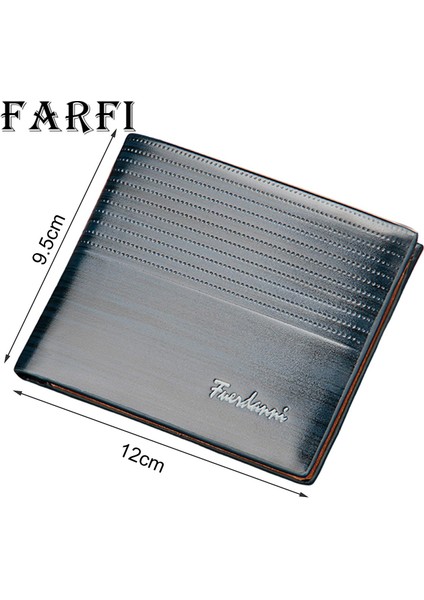 Farfi Erkek Kredi Kartı Cüzdanı Pürüzsüz Yüzey Kabartmalı Alfabe Cüzdan Çanta (Yurt Dışından)
