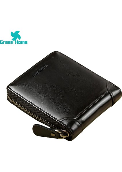 Yeşil Ev Çanta Pürüzsüz Fermuar Su Geçirmez Cüzdan Kredi Kartı Cüzdanı (Yurt Dışından)