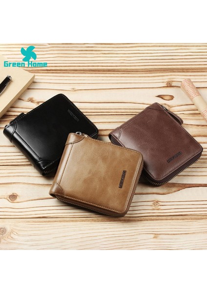 Yeşil Ev Çanta Pürüzsüz Fermuar Su Geçirmez Cüzdan Kredi Kartı Cüzdanı (Yurt Dışından) indirimleri