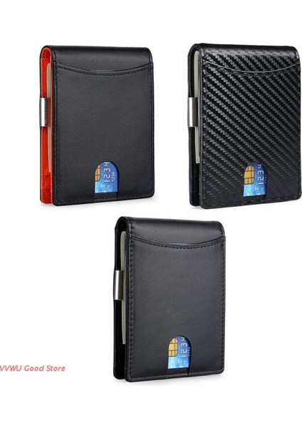 Para Klipsli Cüzdan Erkek Ince Cüzdan Ön Cep Rfıd Engelleme Kart Sahibinin (Yurt Dışından)