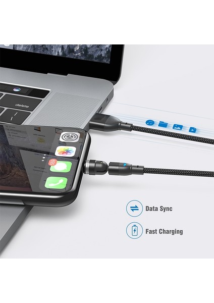 Aufu 540 Döndür 3A Manyetik Kablo Hızlı Şarj Cep Telefonu Mıknatıs Şarj Cihazı Tel Kordon Mikro Tip C Kablo iPhone Xiaomi (Yurt Dışından) fırsatları