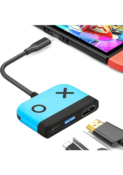 Taşınabilir Tv Dock Şarj Yerleştirme Istasyonu Şarj Cihazı 4 K HDMI Uyumlu Tv Adaptörü USB 3.0 100 W Pd Çok Bağlantı Noktalı Anahtarla Uyumlu (Yurt Dışından) modelleri
