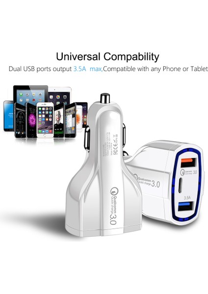 30W USB Araç Şarj Cihazı C Tipi Hızlı Şarj Telefon Adaptörü iPhone 13 12 11 Pro Max Redmi Huawei Samsung S21 S22 Telefon Şarj Cihazı (Yurt Dışından) modelleri