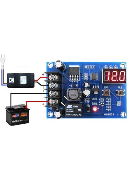 Akü Şarj Kontrol Panosu, Şarj Koruma Kartı, DC12-24V Kurşun Asit Akü ve Lityum Pil Için Şarj Kontrol Cihazı Koruma Anahtarı (Yurt Dışından)