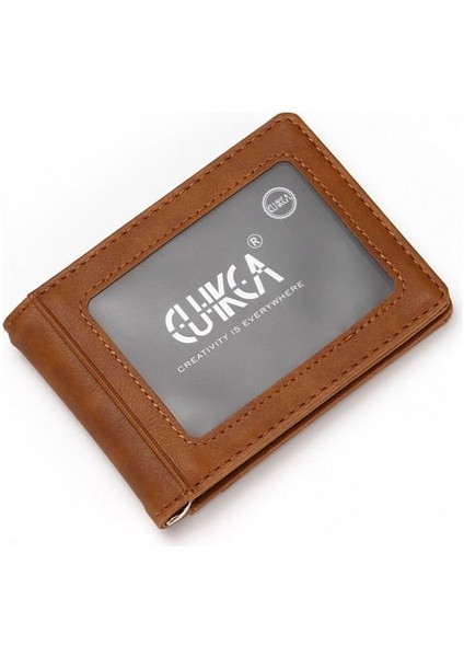 Cuıkca Unisex Rfid Cüzdan Para Klipsi Kadın Erkek Metal Klip Ince Deri Cüzdan Iş Kimlik Kredi Kartı Kılıfları Seyahat Cüzdanı (Yurt Dışından) indirimleri