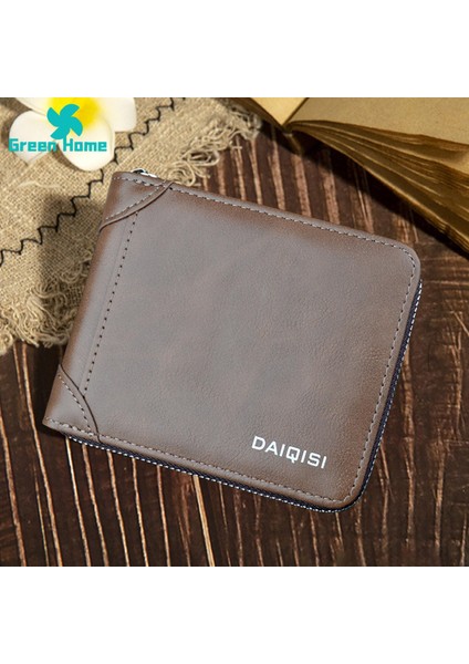 Yeşil Ev Erkek Çanta Kısa Retro Nedensel Erkek Para Çantası Kimlik Kartı Tutucu (Yurt Dışından) fırsatları