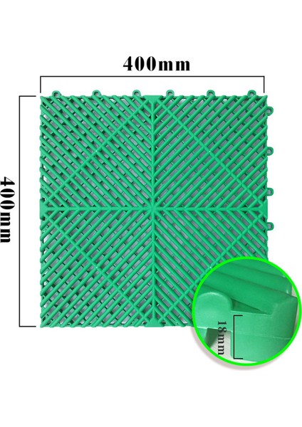 Balkon Pedi-1 x Plastik Ekleme Izgarası-Yeşil (Yurt Dışından)
