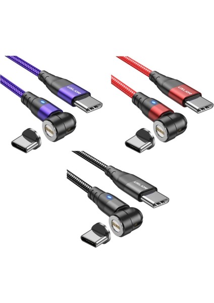 2022 Yeni Manyetik Şarj Kablosu 3 In 1 Tip C Pd 60W 3A Hızlı Şarj Veri Aktarımı Manyetik Telefon Şarj Kablosu Tablet Için (Yurt Dışından)