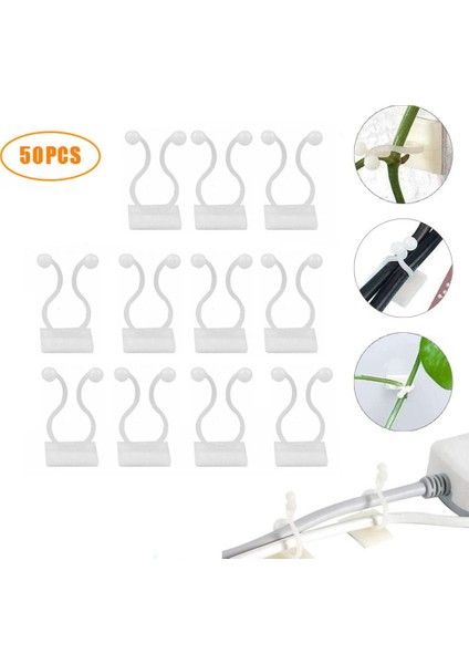 Bitki Duvar Yapışkanlı Kanca-50 * Klips-Beyaz (Yurt Dışından)