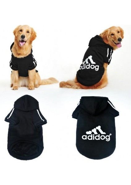 Adidog Black Hoodie Kapşonlu Sweatshirt, Orta ve Büyük Irklar Için Köpek Kıyafeti, modelleri