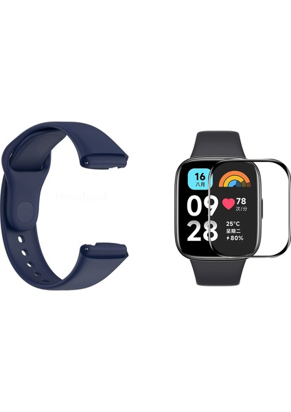 Xiaomi Redmi Watch 3 Active ile Uyumlu Silikon Kordon Kayış + Ekran Koruyucu Film - FC171