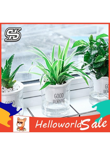 Helloworld Saksı Emek Tasarrufu Sağlayan 2 Kat Kendi Kendine Sulanan Bitki Saksı Çiçek Konteyneri (Yurt Dışından) fırsatları