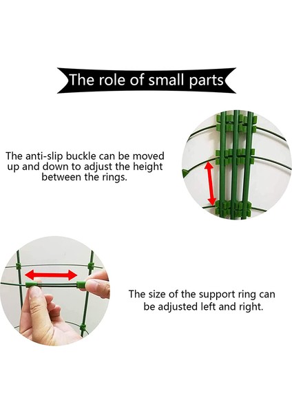 Küçük Tırmanma Bitki Kafesi-4 x Bitki Destek Kafesi 10 x Bitki Klipsi (Ayarlanabilir)-Yeşil (Yurt Dışından) fiyatları