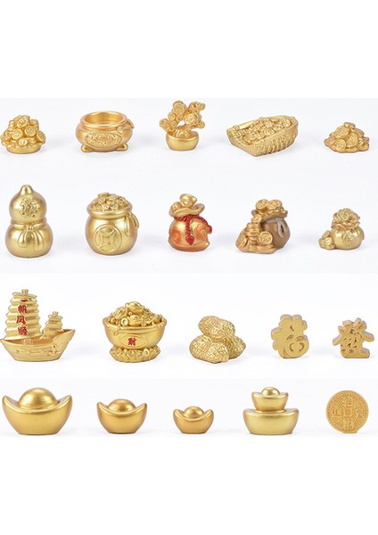 Mikro Peyzaj Dıy Reçine El Sanatları Yeni Yıl Altın Aksesuarları Külçe Ağacı Sukabağı Tekne Mj (Yurt Dışından) fiyatları