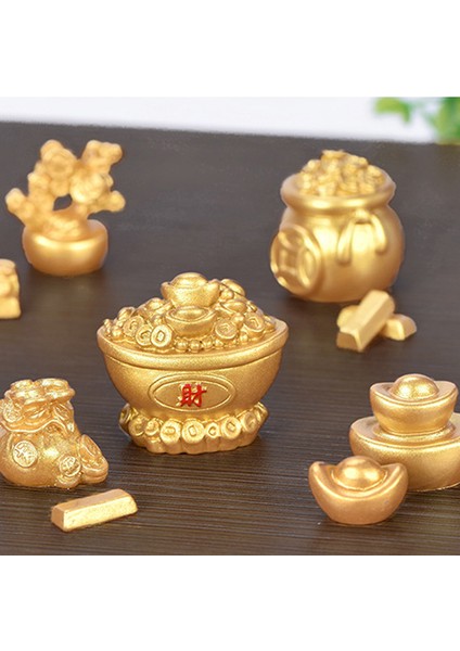 Mikro Peyzaj Dıy Reçine El Sanatları Yeni Yıl Altın Aksesuarları Külçe Ağacı Sukabağı Tekne Mj (Yurt Dışından) modelleri