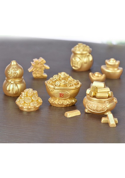 Mikro Peyzaj Dıy Reçine El Sanatları Yeni Yıl Altın Aksesuarları Külçe Ağacı Sukabağı Tekne Mj (Yurt Dışından) indirimleri