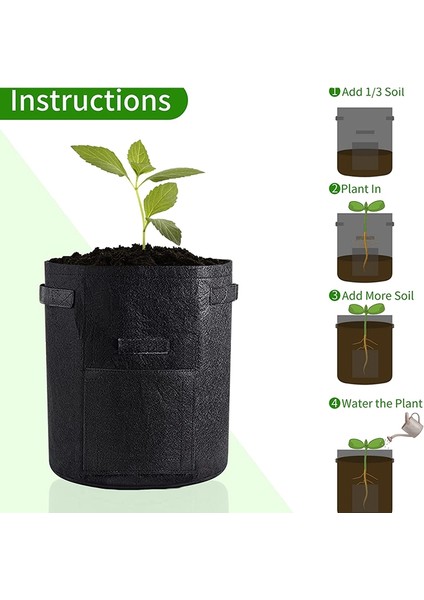 x Patates Bitki Çantası, 10 Galon, Patates Için Büyük Keçe Bitki Torbası, Patates Torbası, Kulplu ve Pencereli Bitki Çantası (Yurt Dışından) indirimleri