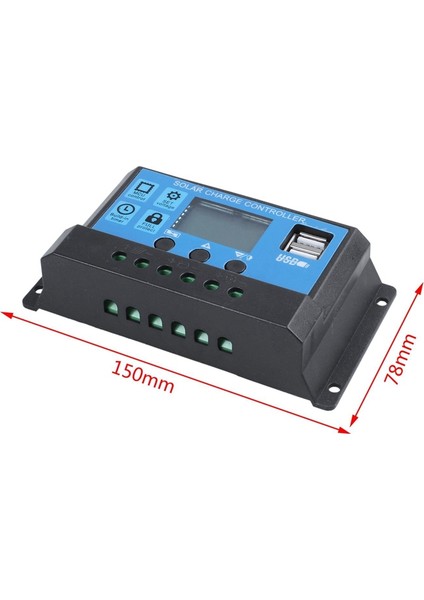 2x 30A 12V / 24V LCD Zeka Otomatik Düzenleyen Pwm Solar Şarj Kontrol Cihazı (Yurt Dışından)