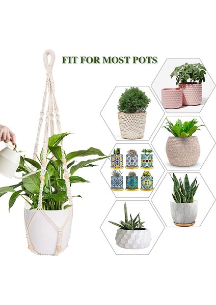 Makrome Bitki Askı Kapalı Asmak Bitki Tutucu Açık Çiçek Asmak Yetiştiricilerinin Tutucu Boho Dekoratif Halat 3 Paket (Yurt Dışından) fırsatları