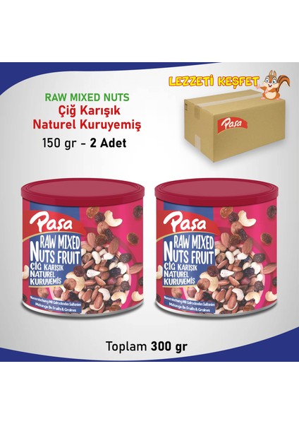 Çiğ Karışık Naturel Kuruyemiş Teneke Kutu 150 gr x 2 Adet