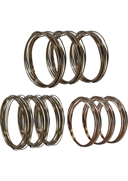 Bonsai Tel Seti - 9 Rulo Eloksallı Alüminyum Ağaç Eğitim Telleri - Kahverengi (Yurt Dışından)