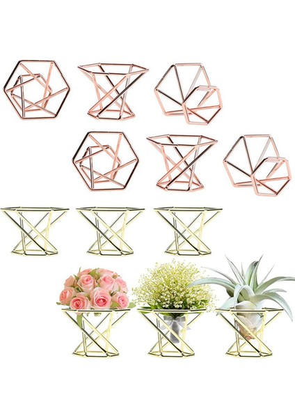 12 Adet Mini Hava Tesisi Standı Metal Geometrik Hava Tesisi Ekran Standı Geometrik Hava Tesisi Konteyner Mini Hava Tesisi Tutucular (Yurt Dışından)