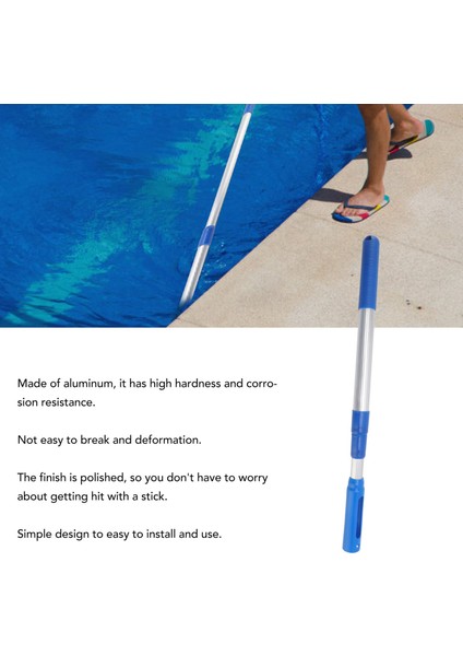 Yüzme Havuzu Direği, Yüksek Sertlik Teleskopik Direk Kurulumu Kolay 3 Bölümlü Alüminyum Gölet Için Deformasyonsuz (Yurt Dışından) fırsatları