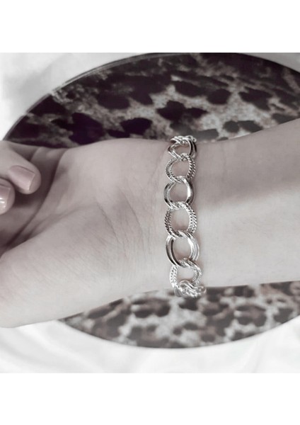 Gümüş Kaplama Kadın Lüks Trend Kartier Kombin Bileklik - 2909 fırsatları