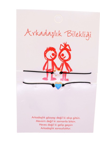 Altın Renk Yıldız Kalp Arkadaş Şans Bilekliği - 2688