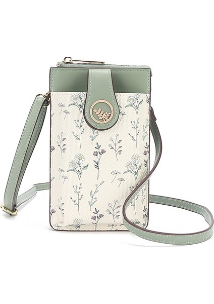 Crossbody Çiçek Motifli Çok Fonksiyonlu Telefon Çantası (Yurt Dışından)