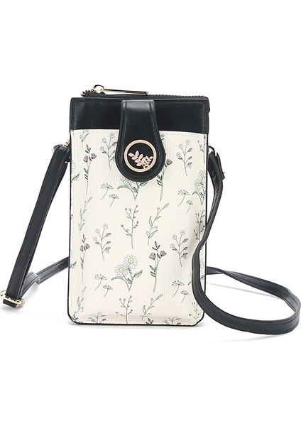 Crossbody Çiçek Motifli Çok Fonksiyonlu Telefon Çantası (Yurt Dışından)