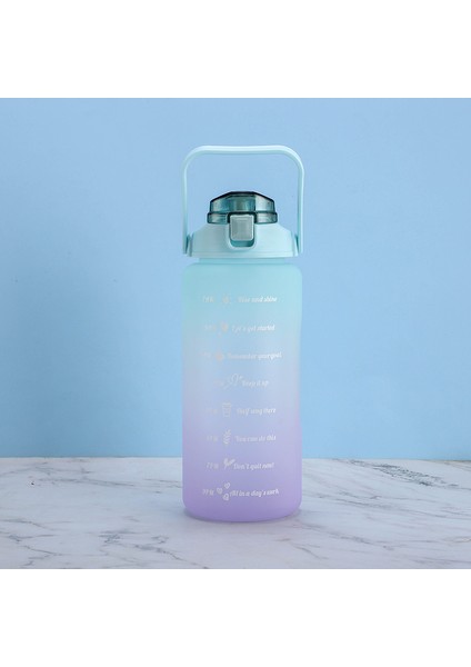 Büyük Kapasiteli Gradyan Renkli Spor Su Şişesi 2000ML (Yurt Dışından)