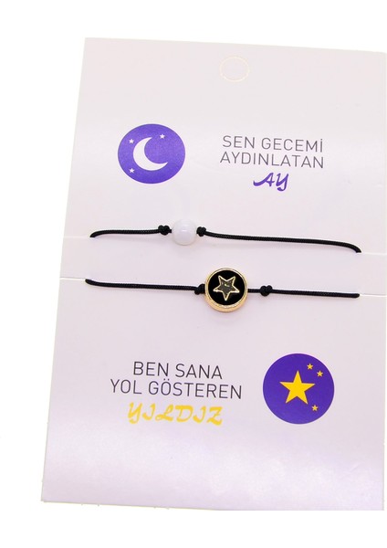 Altın Renk Ay Yıldız Arkadaş Şans Bilekliği - 2687 fiyatları