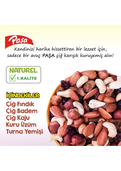 Çiğ Karışık Naturel Kuruyemiş Teneke Kutu 150 gr x 4 Adet